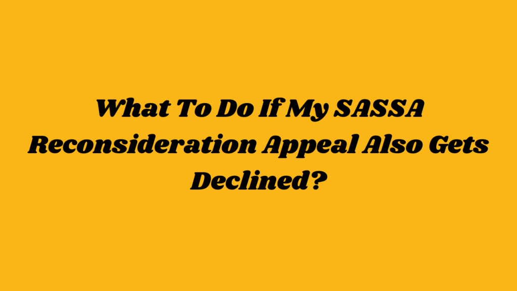 SASSA Reconsideration Appeal