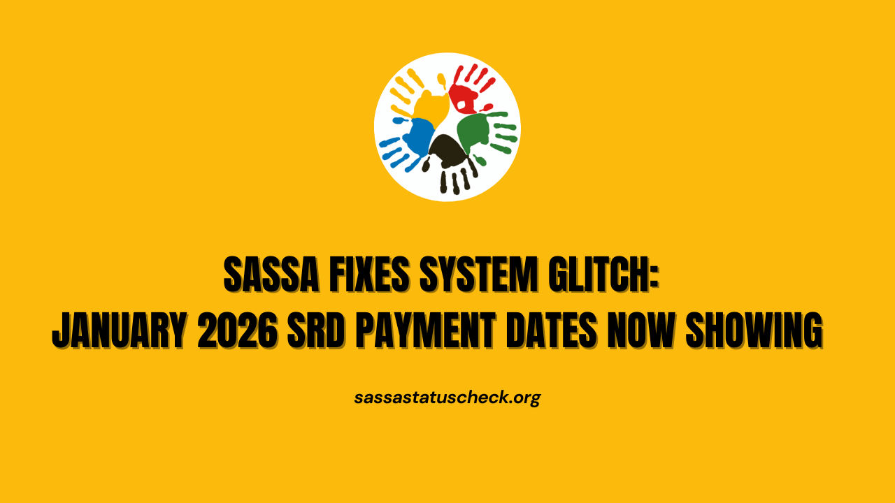 SASSA Fixes System Glitch January 2026 SRD Payment Dates Now Showing